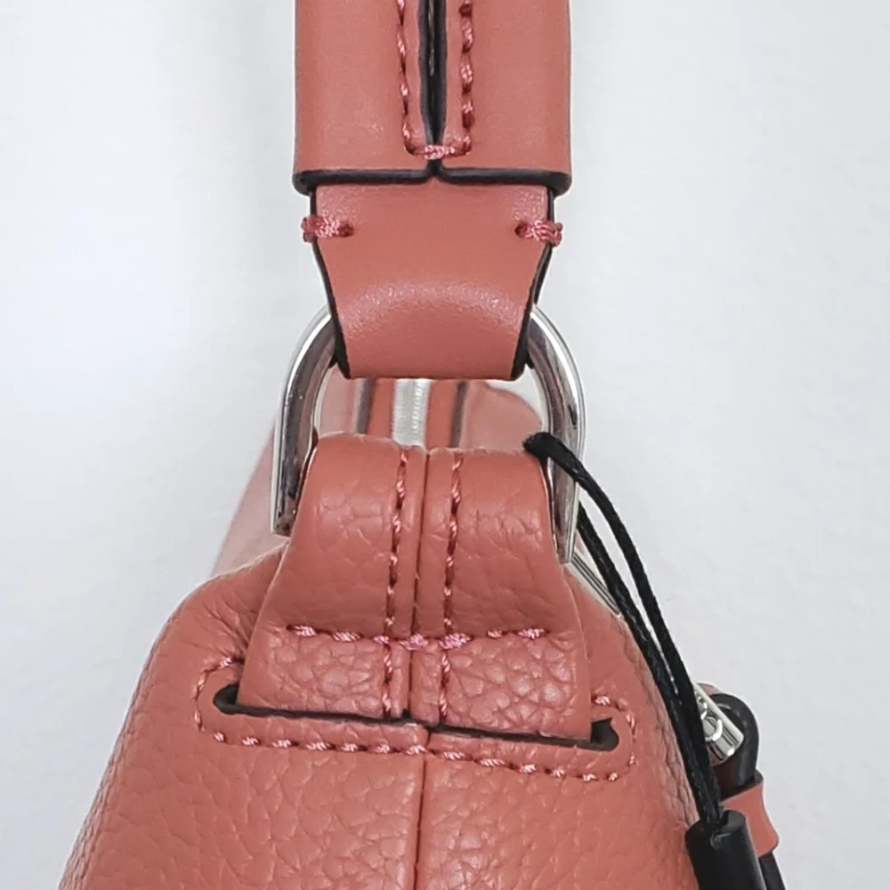 CALVIN KLEIN Lee Medium Dusty Rose Vegan Pebbled Leather Shoulder Bag--NWT